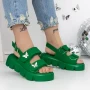 Ženski sandali s platformo 3HXS61 Zelena | Mei