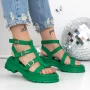 Ženski sandali z nizkim podplatom 3HXS51 Zelena | Mei