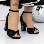 Ženski sandali s peto 3XKK151 Črna | Mei
