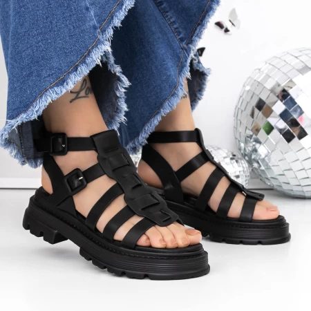 Ženski sandali z nizkim podplatom 3HXS52 Črna | Mei
