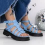 Ženski sandali z nizkim podplatom 3HXS52 Modra | Mei