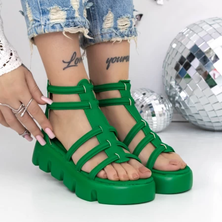 Ženski sandali s platformo 3HXS70 Zelena | Mei