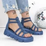 Ženski sandali s platformo 3HXS70 Modra | Mei