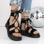 Ženski sandali z nizkim podplatom 3HXS57 Črna | Mei