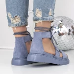 Ženski sandali z nizkim podplatom 3HXS57 Jeans modre | Mei