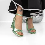 Ženski sandali z debelo peto in platformo 3XKK122 Zelena | Mei