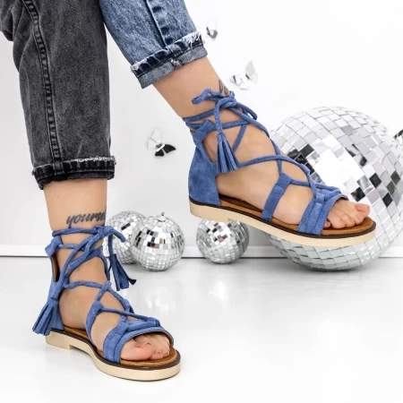 Ženski sandali z nizkim podplatom 3H28 Modra | Mei