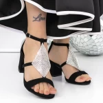 Ženski sandali z debelo peto 3XKK105 Črna | Mei