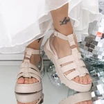 Ženski sandali z nizkim podplatom 3LE60 Bež | Mei