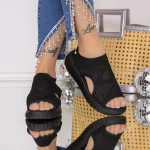 Ženski sandali z nizkim podplatom 3AW282 Črna | Mei