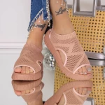 Ženski sandali z nizkim podplatom 3AW282 Roza | Mei