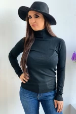 Ženske bluza s ovratnikom D529 Črna | Fashion