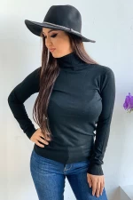 Ženske bluza s ovratnikom D529 Črna | Fashion