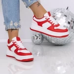 Sneakers Dama S08578 WHITE-RED | SE7EN