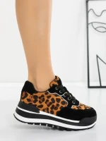 Pantofi Sport Dama din piele naturala 5WZ13 LEOPARD | PANTOFUL