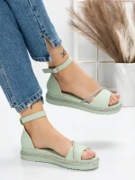 Sandale Dama cu Talpa Joasa 3GZ68 GREEN | MEI