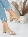 Pantofi cu Toc Gros 5YZ11 GOLD | MEI
