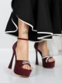 Sandale Dama cu Toc si Platforma 5DC6 WINE | MEI