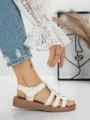 Sandale Dama cu Talpa Joasa 5XJ53 WHITE | MEI