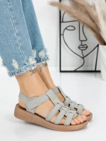 Sandale Dama cu Talpa Joasa 5XJ53 GREY | MEI