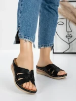 Papuci Dama cu Talpa Joasa 5GZ33 BLACK | MEI