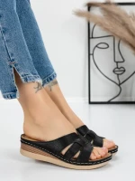 Papuci Dama cu Talpa Joasa 5GZ33 BLACK | MEI