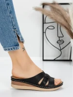 Papuci Dama cu Talpa Joasa 5GZ33 BLACK | MEI