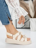 Sandale Dama cu Talpa Joasa 5H29 BEIGE | MEI