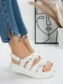 Sandale Dama cu Talpa Joasa 5H29 WHITE | MEI