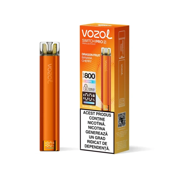 Narghilea electronica reincarcabila KIT SWITCH PRO 2 DRAGON FRUIT BANANA CHERRY | GALASUN