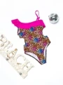 Costum de baie fete X39 LEOPARD-FUCHSIA | MEINA