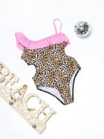 Costum de baie fete X39 LEOPARD-ROZ | MEINA