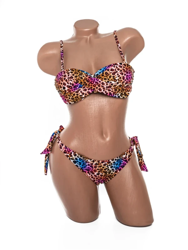 Costum de baie dama F663 LEOPARD-ROZ | MEINA