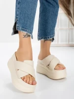 Papuci Dama cu Platforma 8325 BEIGE | MEI