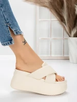 Papuci Dama cu Platforma 8325 BEIGE | MEI