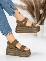 Sandale Dama cu Platforma 8577 BROWN | MEI