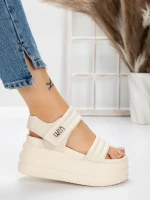 Sandale Dama cu Platforma 8577 BEIGE | MEI