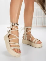 Sandale Dama cu Talpa Joasa 3AW301 BEIGE | MEI