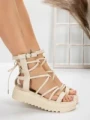 Sandale Dama cu Talpa Joasa 3AW301 BEIGE | MEI