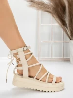 Sandale Dama cu Talpa Joasa 3AW301 BEIGE | MEI