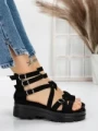 Sandale Dama cu Talpa Joasa 5HXS15 BLACK | MEI