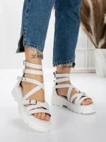 Sandale Dama cu Talpa Joasa 5HXS15 WHITE | MEI