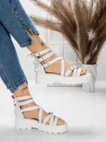 Sandale Dama cu Talpa Joasa 5HXS15 WHITE | MEI