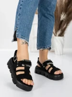 Sandale Dama cu Talpa Joasa 5HXS18 BLACK | MEI