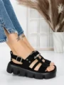 Sandale Dama cu Talpa Joasa 5HXS18 BLACK | MEI