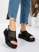 Sandale Dama cu Talpa Joasa 5HXS21 BLACK | MEI