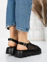 Sandale Dama cu Talpa Joasa 5HXS21 BLACK | MEI