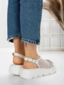 Sandale Dama cu Talpa Joasa 5HXS21 WHITE | MEI