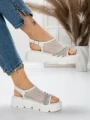 Sandale Dama cu Talpa Joasa 5HXS21 WHITE | MEI