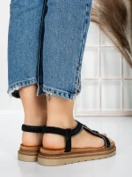 Sandale Dama cu Talpa Joasa 5GZ39 BLACK | MEI